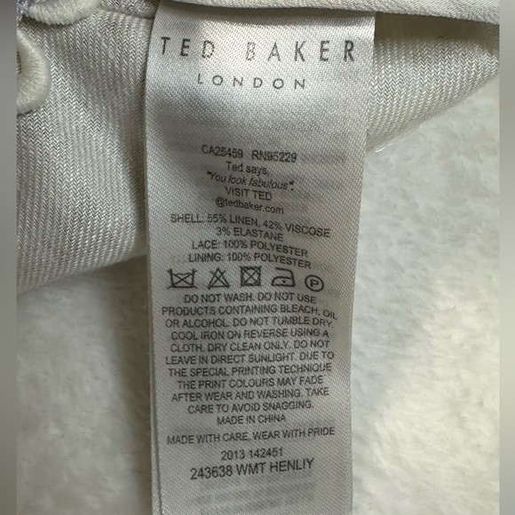 Ted Baker Henliy Vanilla Scallop Trim Linen Shorts Size 3 - Picture 5 of 16